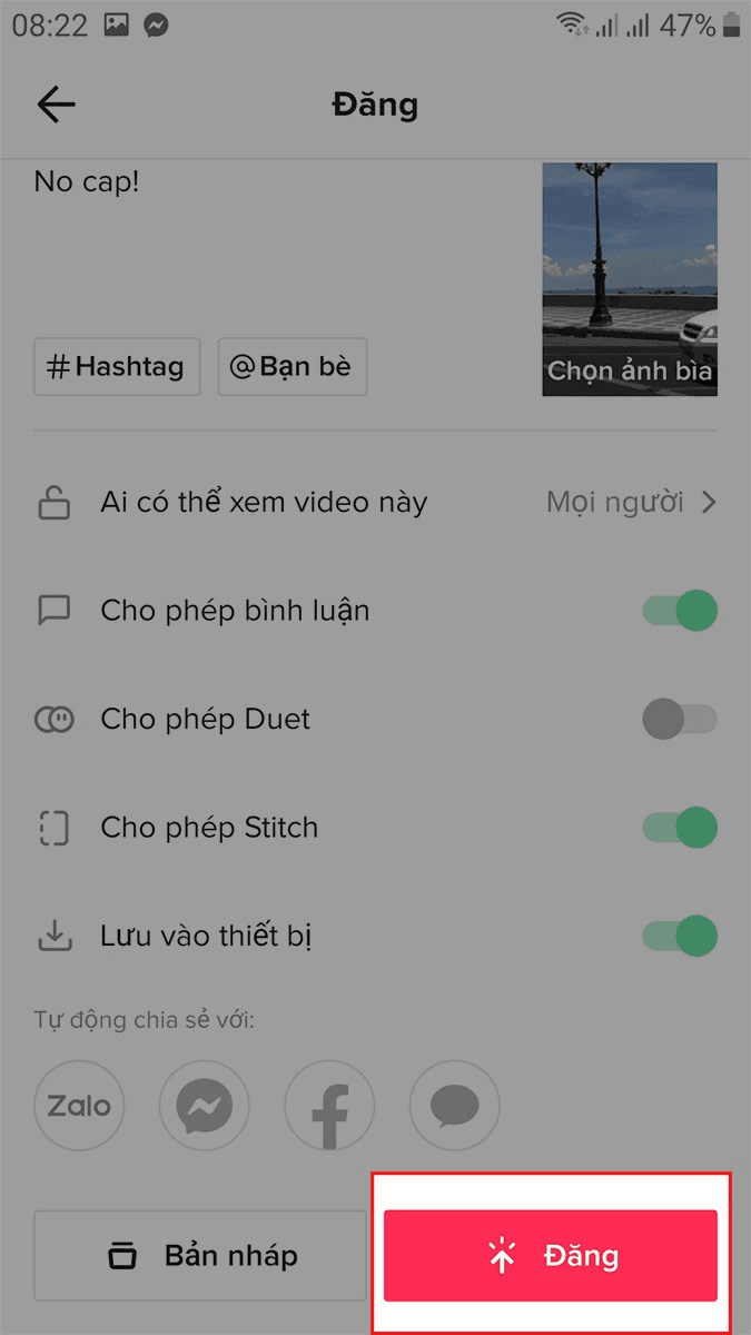 đăng video lên tiktok - bước 4