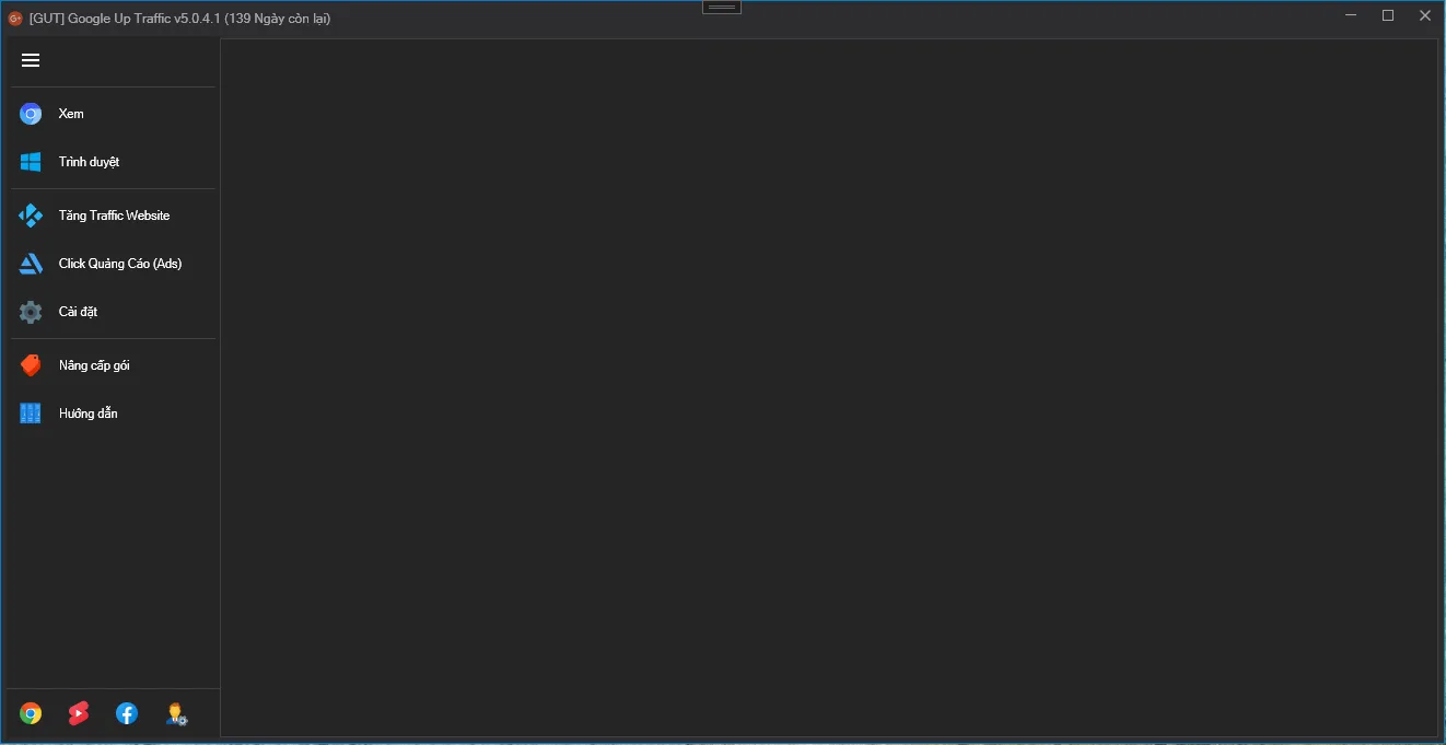 Giao diện tool tăng view website GUT