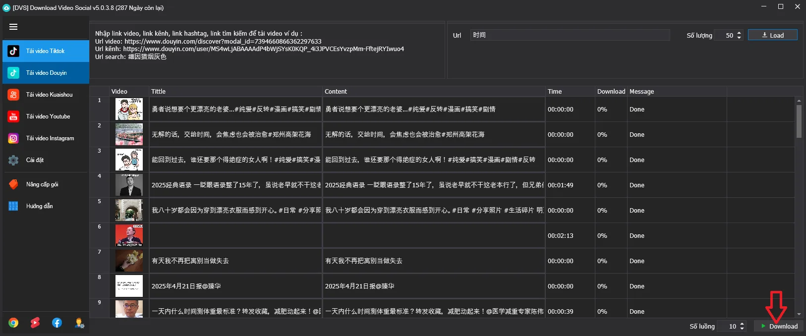 Tải video douyin theo từ khóa