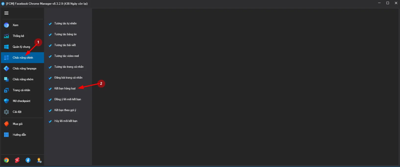 truy cập tính năng kết bạn hàng loạt