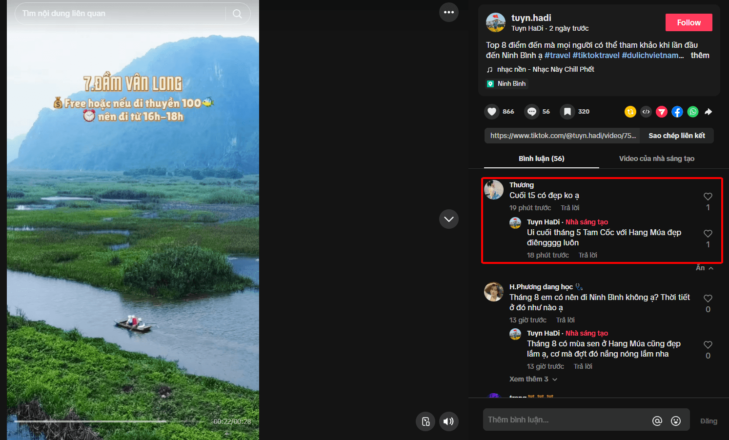 Tương tác ngược lại với người xem
